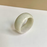 19.5mm A-Grade Natural Light Greenish Yellow Lavender Jadeite Ring Band No.161726