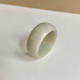 19.5mm A-Grade Natural Light Greenish Yellow Lavender Jadeite Ring Band No.161726