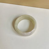 19.5mm A-Grade Natural Light Greenish Yellow Lavender Jadeite Ring Band No.161726