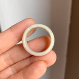 19.5mm A-Grade Natural Light Greenish Yellow Lavender Jadeite Ring Band No.161726