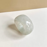 19.6mm A-Grade Natural White Green Jadeite Ring Band No.161674