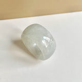 19.6mm A-Grade Natural White Green Jadeite Ring Band No.161674