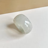 19.6mm A-Grade Natural White Green Jadeite Ring Band No.161674