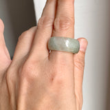 19.8mm A-Grade Natural Light Green Jadeite Ring Band No.161690