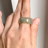 19.8mm A-Grade Natural Light Green Jadeite Ring Band No.161690