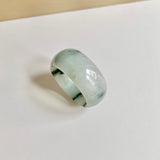 19.5mm A-Grade Natural Bluish Floral Jadeite Ring Band No.161643