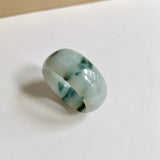 19.5mm A-Grade Natural Bluish Floral Jadeite Ring Band No.161643