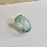 19.5mm A-Grade Natural Bluish Floral Jadeite Ring Band No.161643