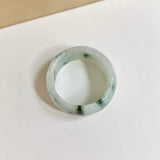 19.5mm A-Grade Natural Bluish Floral Jadeite Ring Band No.161643