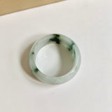 19.5mm A-Grade Natural Bluish Floral Jadeite Ring Band No.161643