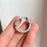 19.5mm A-Grade Natural Bluish Floral Jadeite Ring Band No.161643