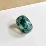 19.5mm A-Grade Natural Bluish Floral Jadeite Ring Band No.161632