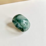 19.5mm A-Grade Natural Bluish Floral Jadeite Ring Band No.161632