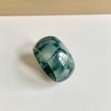 19.5mm A-Grade Natural Bluish Floral Jadeite Ring Band No.161632