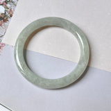 57mm A-Grade Natural Lavender Green Jadeite Traditional Round Bangle No. 151994