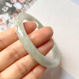 57mm A-Grade Natural Lavender Green Jadeite Traditional Round Bangle No. 151994