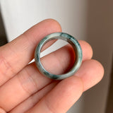 19.5mm A-Grade Natural Bluish Floral Jadeite Ring Band No.161632