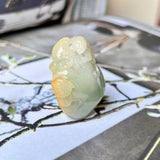 A-Grade Natural Green Yellow Jadeite Peach Monkey Pendant No.172125