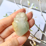 A-Grade Natural Green Yellow Jadeite Peach Monkey Pendant No.172125