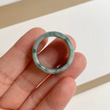 19.5mm A-Grade Natural Bluish Floral Jadeite Ring Band No.161633