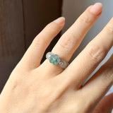 15.6mm A-Grade Natural Jadeite Joseon Dynasty Plum Blossom Ring (Maehwa) No.162418