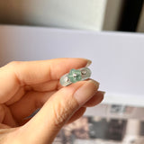 15.6mm A-Grade Natural Jadeite Joseon Dynasty Plum Blossom Ring (Maehwa) No.162418