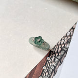 15.6mm A-Grade Natural Jadeite Joseon Dynasty Plum Blossom Ring (Maehwa) No.162419