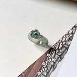 15.6mm A-Grade Natural Jadeite Joseon Dynasty Plum Blossom Ring (Maehwa) No.162419