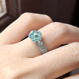 15.6mm A-Grade Natural Jadeite Joseon Dynasty Plum Blossom Ring (Maehwa) No.162419