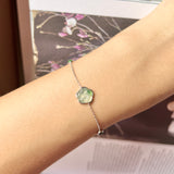 Icy A-Grade Natural Floral Jadeite Frangipani Bracelet No. 190447