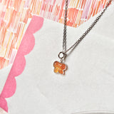 A-Grade Natural Orangey Yellow Jadeite Bow Charm No. 172467