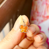 A-Grade Natural Orangey Yellow Jadeite Bow Charm No. 172467