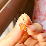 A-Grade Natural Orangey Yellow Jadeite Bow Charm No. 172467