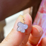 A-Grade Natural Lavender Jadeite Bow Charm No. 172470