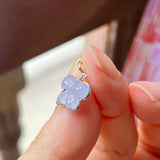 A-Grade Natural Lavender Jadeite Bow Charm No. 172470