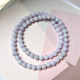 8mm A-Grade Natural Pink Lavender Jadeite Bead Necklace/ Bracelet No.190450