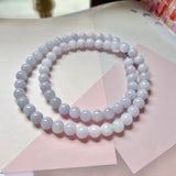 8mm A-Grade Natural Pink Lavender Jadeite Bead Necklace/ Bracelet No.190450