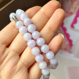 8mm A-Grade Natural Pink Lavender Jadeite Bead Necklace/ Bracelet No.190450