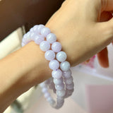 8mm A-Grade Natural Pink Lavender Jadeite Bead Necklace/ Bracelet No.190450