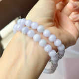 8mm A-Grade Natural Pink Lavender Jadeite Bead Necklace/ Bracelet No.190450