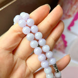 8mm A-Grade Natural Pink Lavender Jadeite Bead Necklace/ Bracelet No.190450