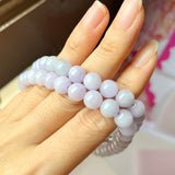 8mm A-Grade Natural Pink Lavender Jadeite Bead Necklace/ Bracelet No.190450