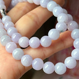 8mm A-Grade Natural Pink Lavender Jadeite Bead Necklace/ Bracelet No.190450