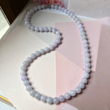 8mm A-Grade Natural Pink Lavender Jadeite Bead Necklace/ Bracelet No.190450