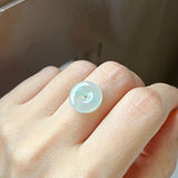 Icy A-Grade Natural Moss on Snow Jadeite Donut Pendant No. 172475