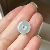 Icy A-Grade Natural Moss on Snow Jadeite Donut Pendant No. 172475