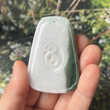 A-Grade Natural White Dark Green Jadeite Horse Pendant No.170877