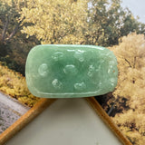 A-Grade Natural Green Jadeite Tiger Pendant No.170871