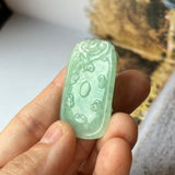 A-Grade Natural Green Jadeite Tiger Pendant No.170871