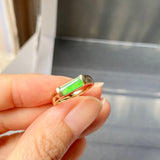 16.2mm Icy A-Grade Natural Apple Green Jadeite Elliptical Arch Ring No. 162432